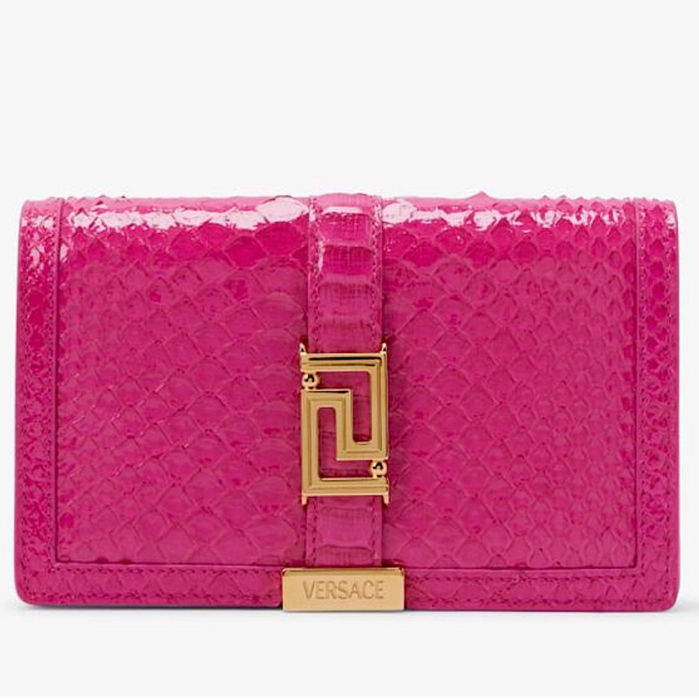 🔥RARE🔥 NWT Versace Wallet On Chain Greca Goddess Phyton